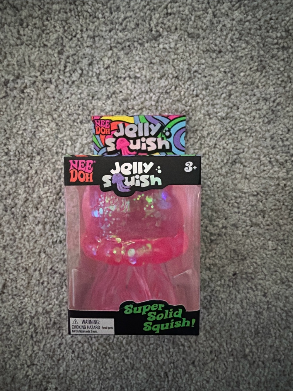 Needoh Jelly Squish Jellyfish Pink Glitter - Brand New